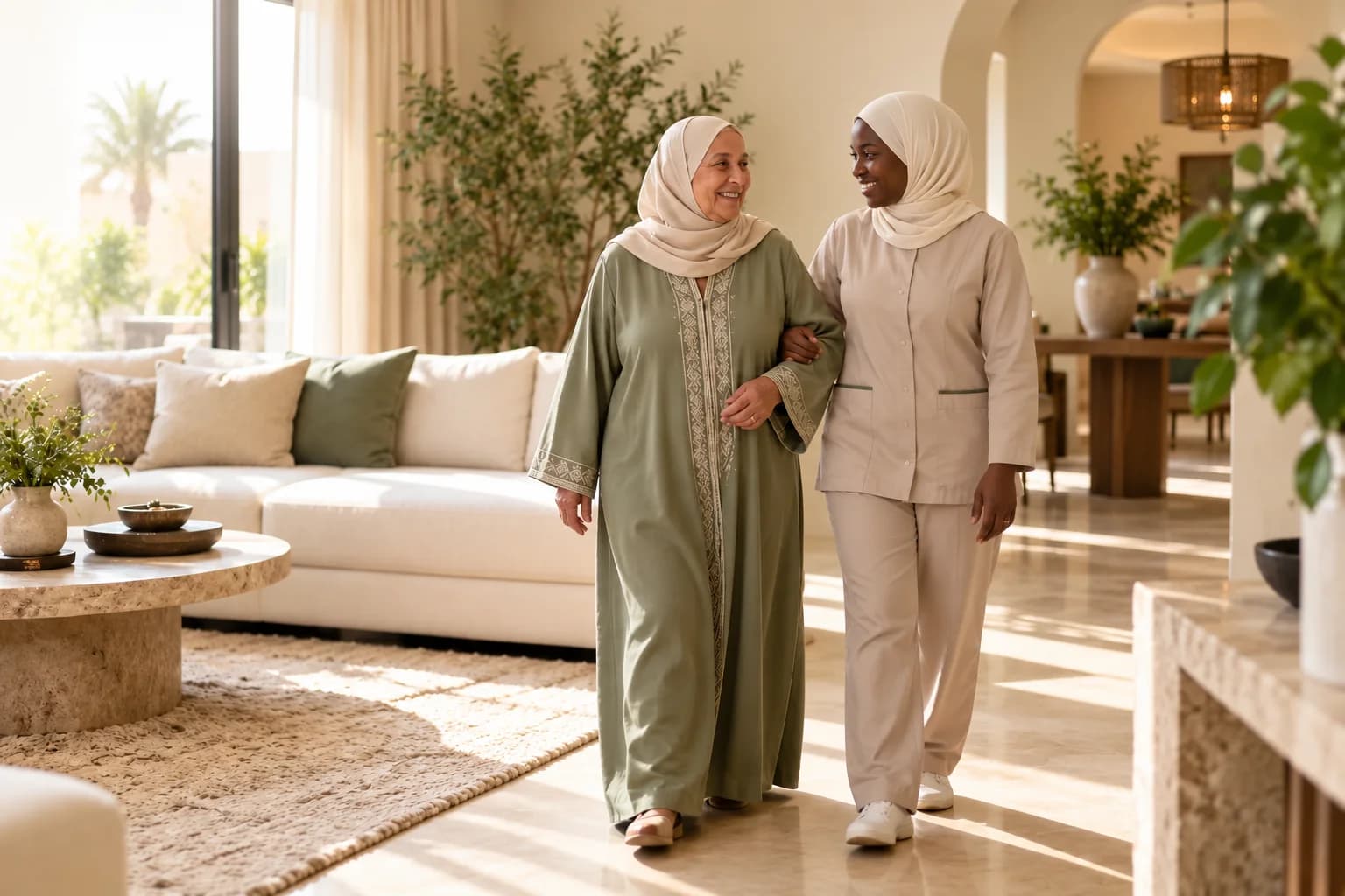 Household helper providing non-clinical daily support to an older adult